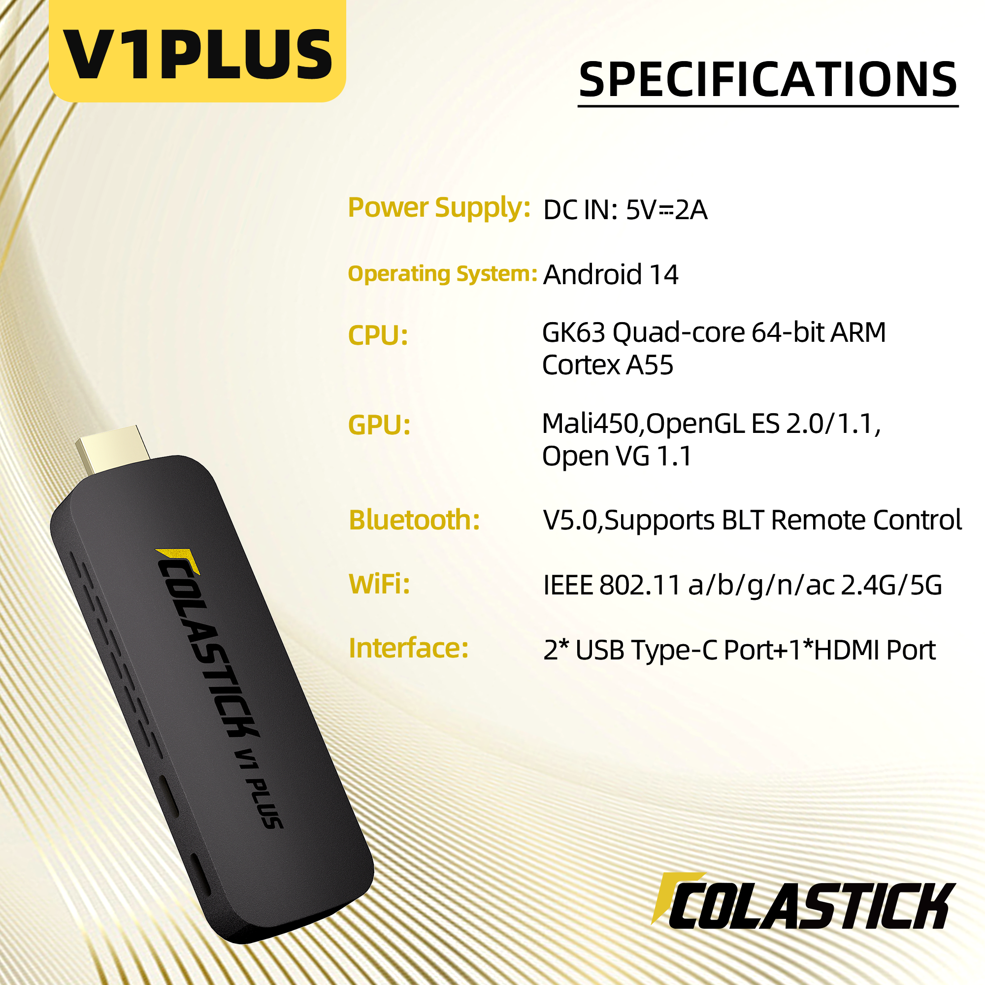 COLASTICK V1 Plus technical specifications